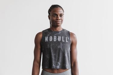 Nobull Muscle Women's Tank Tops Grey | Australia (RY3710)